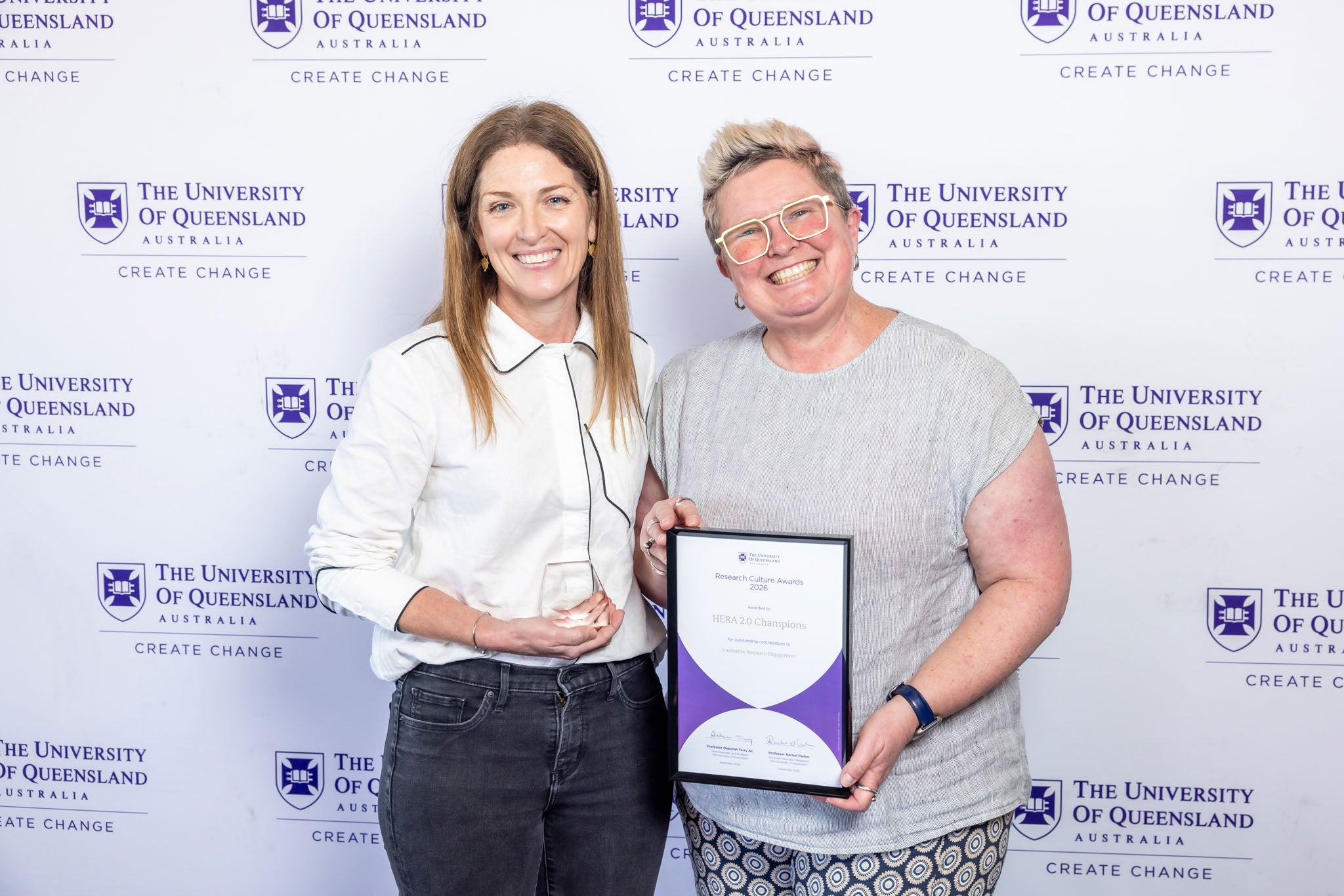 Annette Shewan and Maddy Devaney with their award