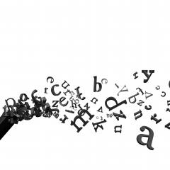 pencil fading into letters